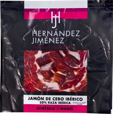 Immagine prodotto di Prosciutto iberico jamon de cebo 50% Iberico tagliato a mano, da maiali allevati a terra