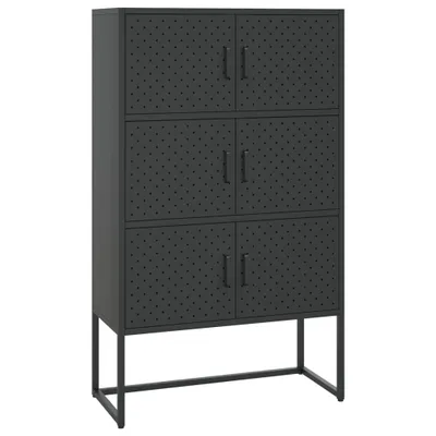 Produktbild von Highboard Schwarz 80x35x135 cm Stahl