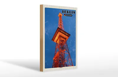 Produktbild von Holzschild Städte Berlin Funkturm Deutschland 20x30cm
