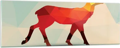 Produktbild von Bilder auf glas - Hirsch Illustration modern Grafik - 90x30cm - Glasbilder - Wandbilder - Kunstdruck - zum Aufhängen bereit - Wanddekoration aus Glas - Glas Bilder - Wandbild auf Glas - GAB90x30-2811