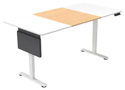 Produktbild von HOME DELUXE höhenverstellbarer Schreibtisch ELMO I Ergonomisches Design in Weiß, 160 x 60 cm für Homeoffice und Büro