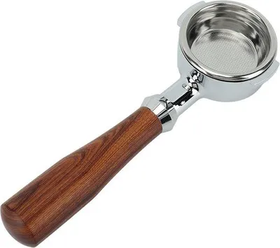 Productafbeelding van Famanu portafilter, bodemloos, 58 mm - roestvrijstalen filterhouder voor dubbele koffie