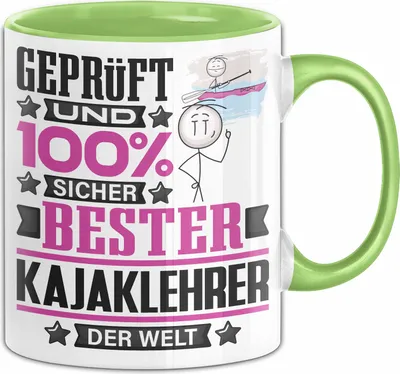 Produktbild von Kajaklehrer Geschenk Lustiger Spruch für Kajaklehrer Geschenkidee Bester Kajaklehrer Der Welt (Grün)