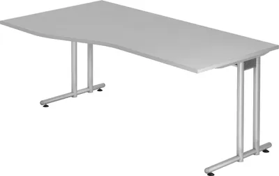 Produktbild von bümö Schreibtisch Serie-N - Nachbildung: Grau, Größe:  180 x 100 cm