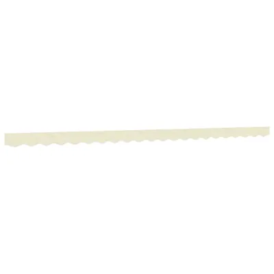 A cream-colored awning valance with a scalloped edge is shown horizontally against a white background.