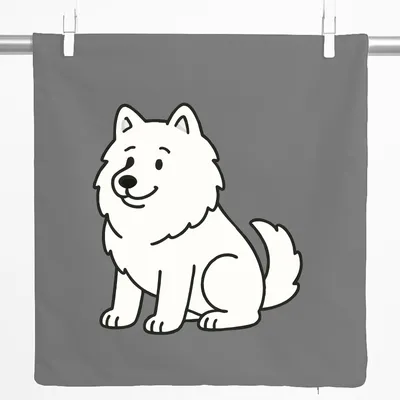 Produktbild von Huuraa Kissenbezug Samojede Comic Samo 40x40cm Steel Grey Baumwolle Dekokissenbezug Geschenkidee