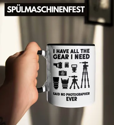 Produktbild von Trendation - Fotografie Tasse Zubehör Lustig Fotograf Geschenk Fotografieren Kaffeetasse Geschenkideen Grafik Insider Focus (Schwarz)