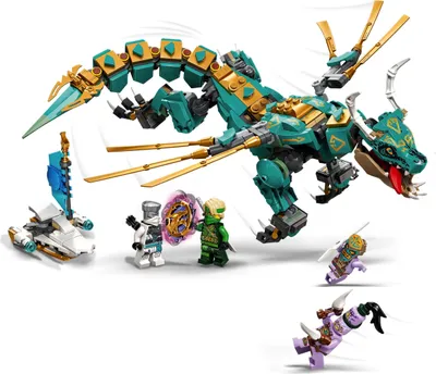 Produktbild von LEGO 71746 NINJAGO Dschungeldrache Bauset, mit Ninja Lloyd und Zane Minifiguren, Drache Spielzeug für Jungen und Mädchen ab 8 Jahren