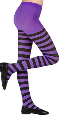 Produktbild von Kinder-Strumpfhose schwarz-violett-gestreift