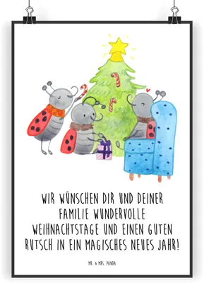 Produktbild von Mr. & Mrs. Panda Bild Weihnachten Smörle DIN A5 - Weiß - Geschenk, Kunstdruck, Wandbild, Pfefferminzstange, drucke, Weihnachtsbaum, wanddeko, Plakat, Tannennadeln