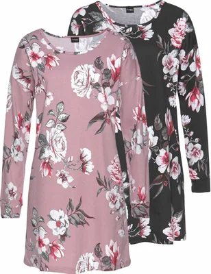Produktbild von Vivance Dreams Sleepshirt mauve + schwarz Größe 32/34