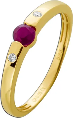 Produktbild von Rubin Ring Gold 585 14K nat Rubin 0.26ct Natur Diamanten 0.05ct 20