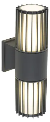 Produktbild von Außenlampe Aluminium 30 cm hoch IP54 Grau Weiß E27 2-flammig Modern