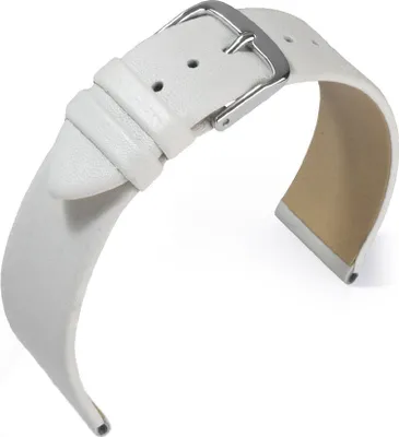Produktbild von EULIT Uhrenarmband | Nappaleder, weiß ohne Naht | Dornschließe, Stegbreite:12mm, Schließe:Silbern