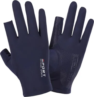 Produktbild von Halbfingerhandschuhe aus Eisseide für Damen und Herren – ideal zum Reiten, für Fitness und Freizeit. Hochelastisch, komfortabel und mit Sonnenschutz.