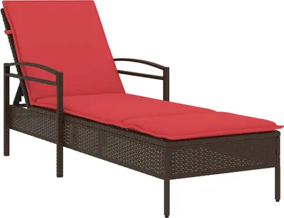 Produktbild von vidaXL | Sonnenliege | mit Kissen Braun 63 x 200 x 81 cm Poly-Rattan
