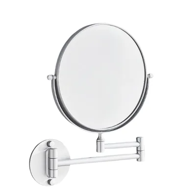 Produktbild von Raum Aluminium Teleskopspiegel: Badezimmer Kosmetikspiegel, Doppelseitiger, Wandmontierter, Faltbarer, für Ihr Badezimmer, Helles Silber