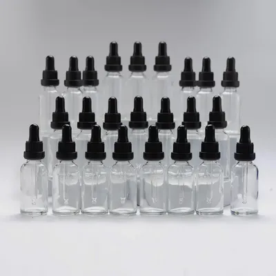 Obrázok produktu pre Omgoods – 30 ml priehľadná sklenená fľaštička s kvapkadlom a pipetou