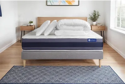 Productafbeelding van Volledige set: Bed - Matras 140x200 cm + Boxspringbed met lattenbodem (in de set) + 2 kussens + dekbed - Actimemo Morpho