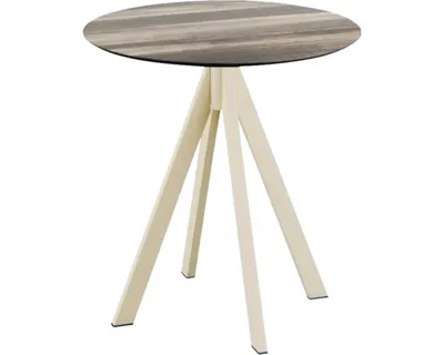 Produktbild von Infinity Terrassentisch Sand gestell + Tropical Wood HPL Ø70 cm