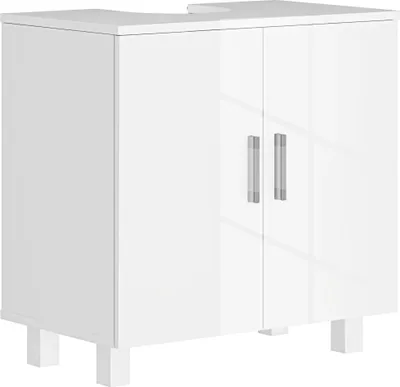 Obrázek produktu pro Koupelnová skříňka - toaletní skříňka - volně stojící - 2 dvířka - 2 police - 60×35×60 cm - bílá