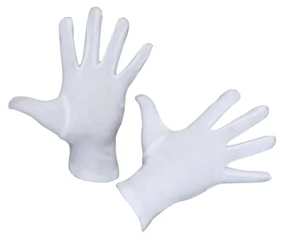 Produktbild von Kerbl 29727/6 Baumwollhandschuh Dermatex, 6-Pack, Gebleicht, Herren (10), Weiß