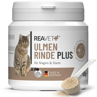 Produktbild von REAVET Ulmenrinde Plus stark schleimend ohne Aufkochen für Katzen 50g - Naturrein in , Verdauung, Darmflora, Magen, Slippery Elm Bark