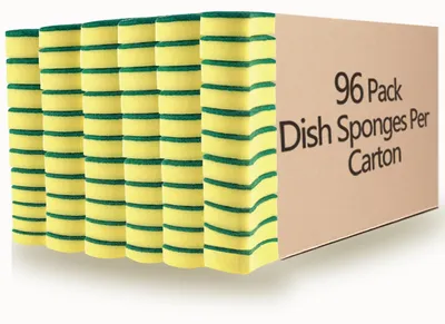 Imagen del producto de Solidchoice - Paquete de 96 esponjas ecológicas para la limpieza de la cocina, aptas para lavar platos y limpiar el baño, que no rayan