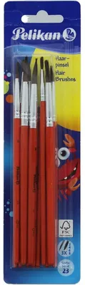 Obrázok produktu pre Pelikan 720417, Okrúhly štetec, Červená, Strieborná, 23 kusov