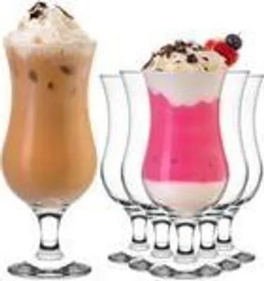 Produktbild von PLATINUX Cocktailgläser 400ml (max. 470ml) aus Glas Set 6-Teilig Longdrinkgläser Partygläser Hurricanegläser Groß klar
