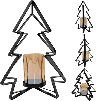 Image de Porte-bougies en métal "Sapin" 31,5 cm - Décoration de Noël de MICA