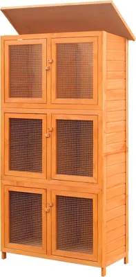 Obrázok produktu pre vidaXL Chovateľská stanica pre malé zvieratá/králíky 6 boxov Drevo