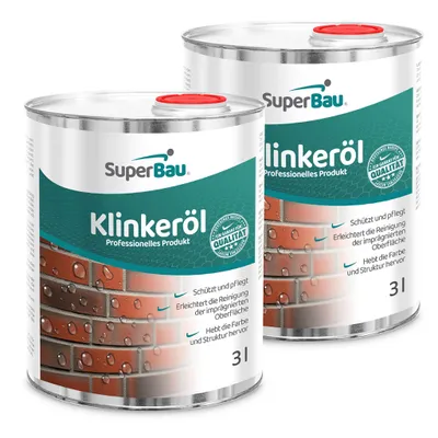 Produktbild von Superbau Klinkeröl Außen & Innen 6 L, Klinkerstein Imprägnierung, Versiegelung & Hydrophobierung, für Klinkersteine, Riemchen, Mauern & Klinkerziegel