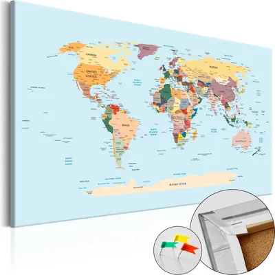 Produktbild von Vliesstoff Korkbild - Travel with Me 90x60 cm Karten k-B-0010-p-d