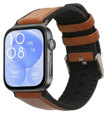 Produktbild von kwmobile Leder Uhrenarmband für Huawei Watch Fit 3 / Fit 4 Armband - Ersatzarmband für Fitnesstracker mit Uhrenverschluss - Wechselarmband Smartwatch