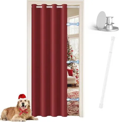 Immagine prodotto di Pannelli divisori per interni, adatti per soggiorno, camera da letto e cucina - 132 x 210 cm - Colore: rosso - Senza fili, facili da montare