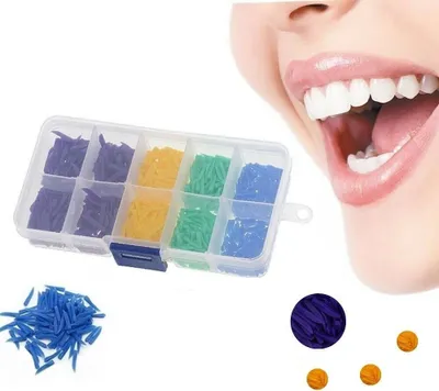 Produktbild von 4 Größen Dental Einweg Zähne Diastema Kunststoff Wedges Prothese Material 800 St