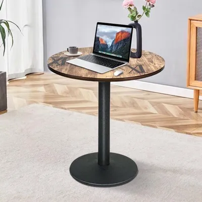 Obrázek produktu pro Barový stolek, kulatý – výška 72 cm – průměr 60 cm – vzhled dřeva – vhodný do kuchyně i na oslavy