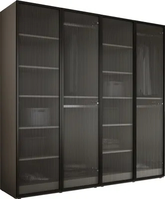 Produktbild von Kleiderschrank, Platingrau / klares Glas, 2 x 100 x 200 x 51 cm