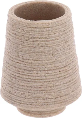 Produktbild von TENDANCE | Zahnputzbecher - Badezimmerbecher - 8 x 8 x 10 cm - Beige - Mundspülbecher - Rund