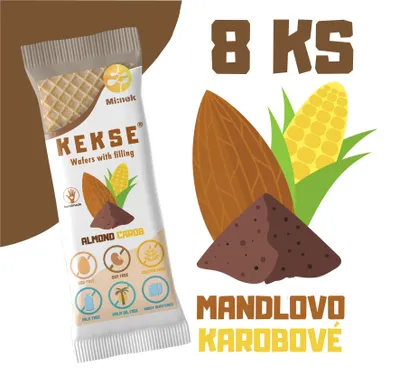 Obrázek produktu pro KEKSE Mandlově karobové oplatky 8 ks