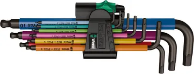 Zdjęcie produktu dla Zestaw kluczy kątowych, 9-częściowy, wielokolorowy, Wera | 4013288165688