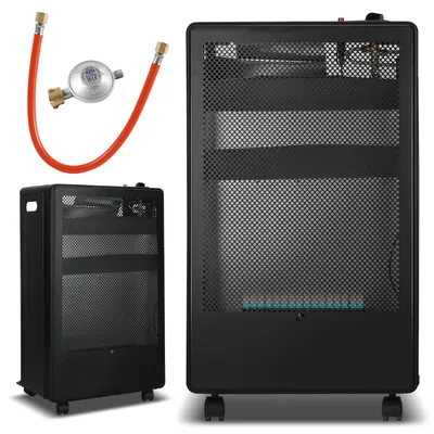 Obrázok produktu pre Prenosný plynový ohrievač Peviasot Blue Flame, 2200 W/3800 W, s regulátorom tlaku a hadicou, 5 otočných koliesok