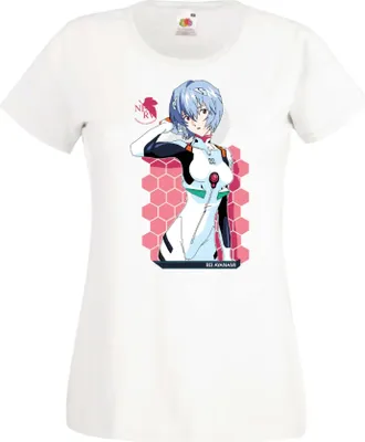 Immagine prodotto di Maglietta da donna Anime Manga Neon Anime Genesis Manga Evangelion Rei Ayanami 02 Rei Neon, Lady M , Blanc