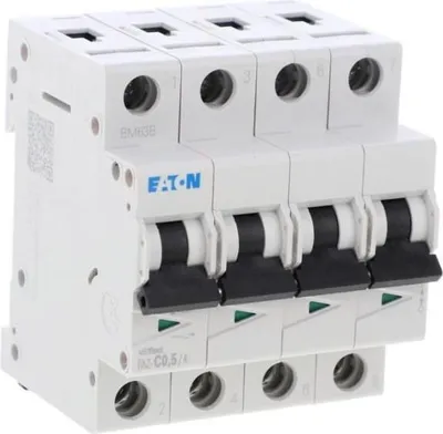 Immagine prodotto di Interruttore automatico Eaton, 0,5 A, 4p, caratteristica: C 279044