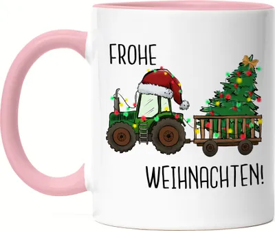 Produktbild von Frohe Weihnachten Tasse Rosa Weihnachten Weihnachtsbaum Weihnachtsdekoration Merry Christmas