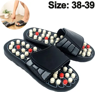 Produktbild von Akupressur Fußmassagegerät Akupunktstimulation Massage Hausschuhe Schuhe Reflexzonenmassage Sandalen Stressabbau Geschenk für Männer Frauen, Spannung reduzieren Förderung der Durchblutung