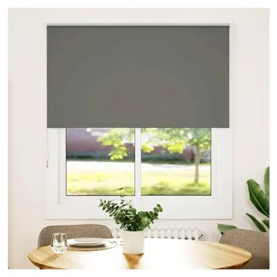Produktbild von Verdunkelungsrollo Grau 130x130cm, Stoffbreite 126,6cm, Polyester, Klemmfix, Thermorollo