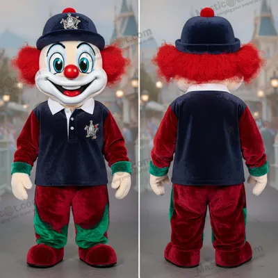 Productafbeelding van Karmozijnteal fluwelen clown mascotte MASTICOT