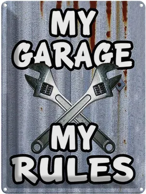 Produktbild von vianmo Blechschild 40x30 cm Vintage my Garage my rules